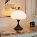 MAGCHARM Mushroom Lamp, 5W LED Cordless Rechargeable Table Lamp with Glass Shade, Small Retro Dimmable Touch Light with 3 Color Temps, Aesthetic Mid Century Bedside Light for Bedroom Ambient, Black