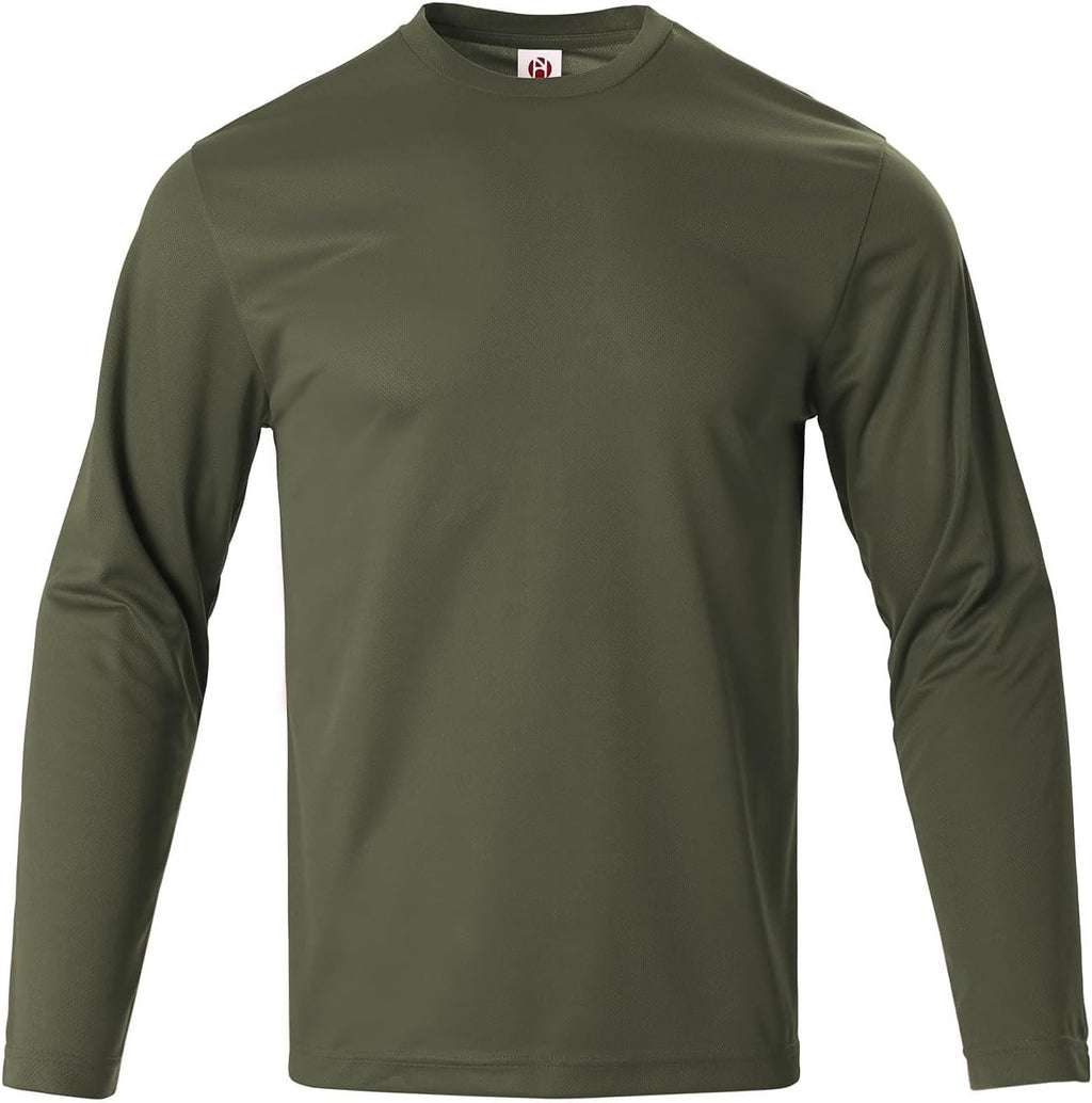 Facitisu Men Long Sleeve T Shirts Pack Quick Dry Athletic Running Activewear Workout Performance Tee Shirts