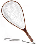 Aventik Fly Fishing Landing Net for Trout Soft Rubber Ghost Mesh Catch and Release Wooden Frame Lightweight and Tangle-Free