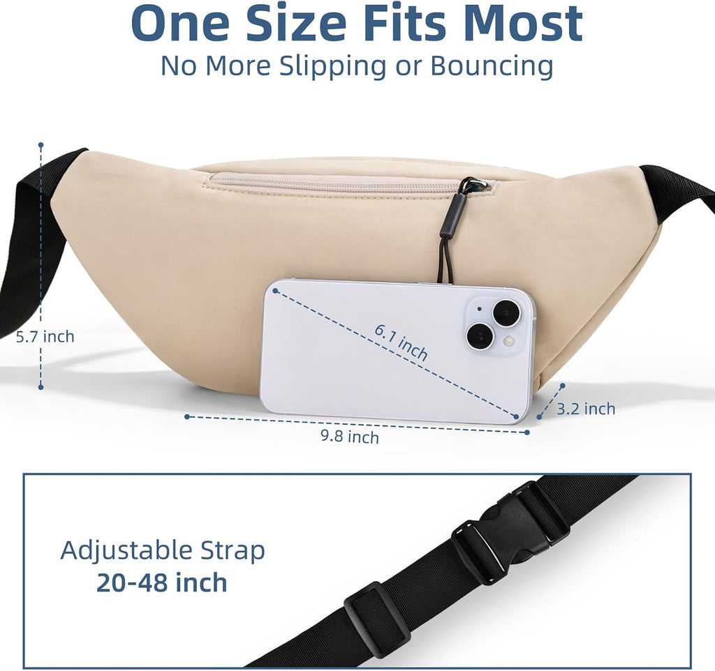 ZOORON Fanny Packs for Women Men Crossbody Waist Pack Bag Running Belt
