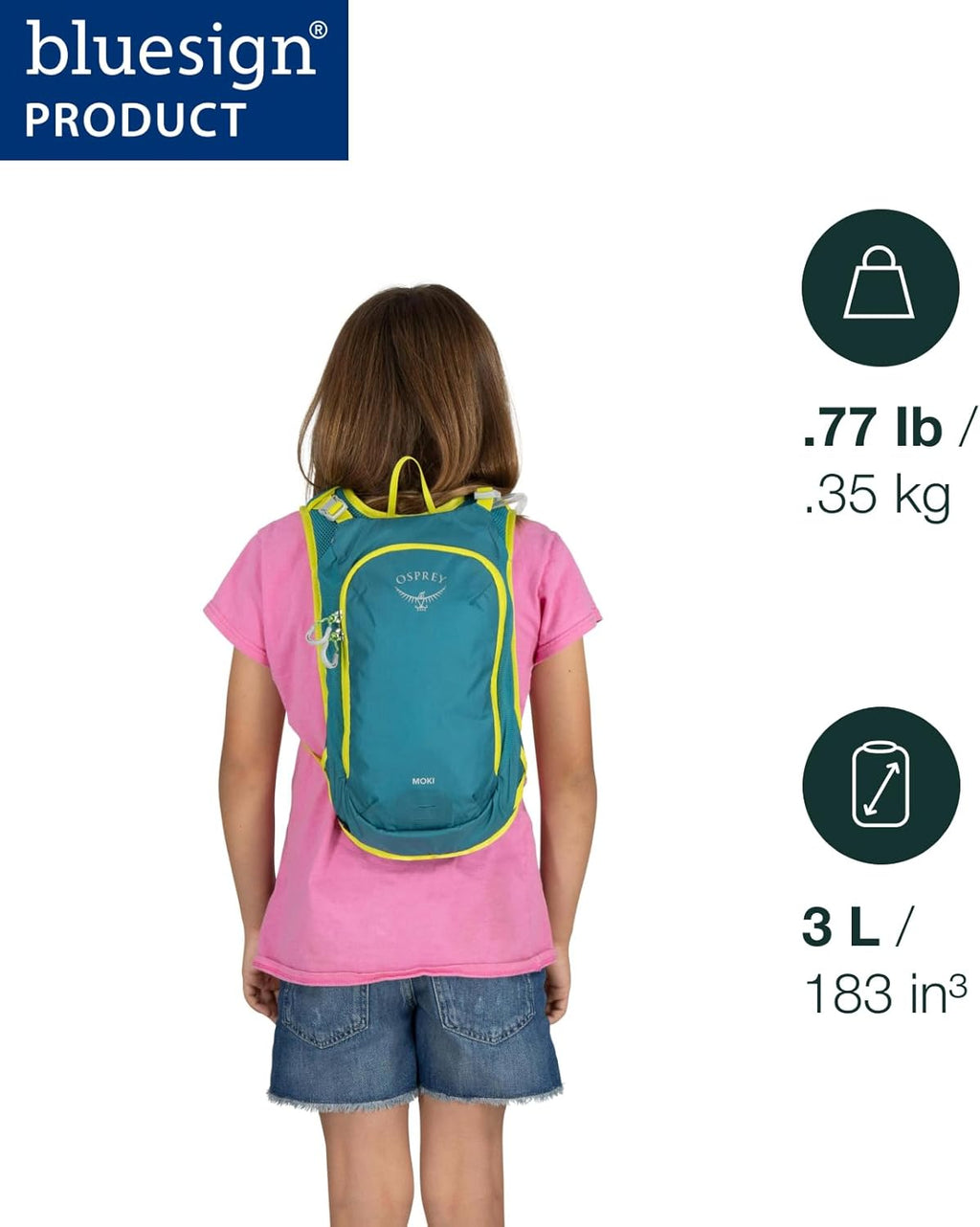 Osprey Moki 3L Kids' Bike Hydration Pack, Green OS
