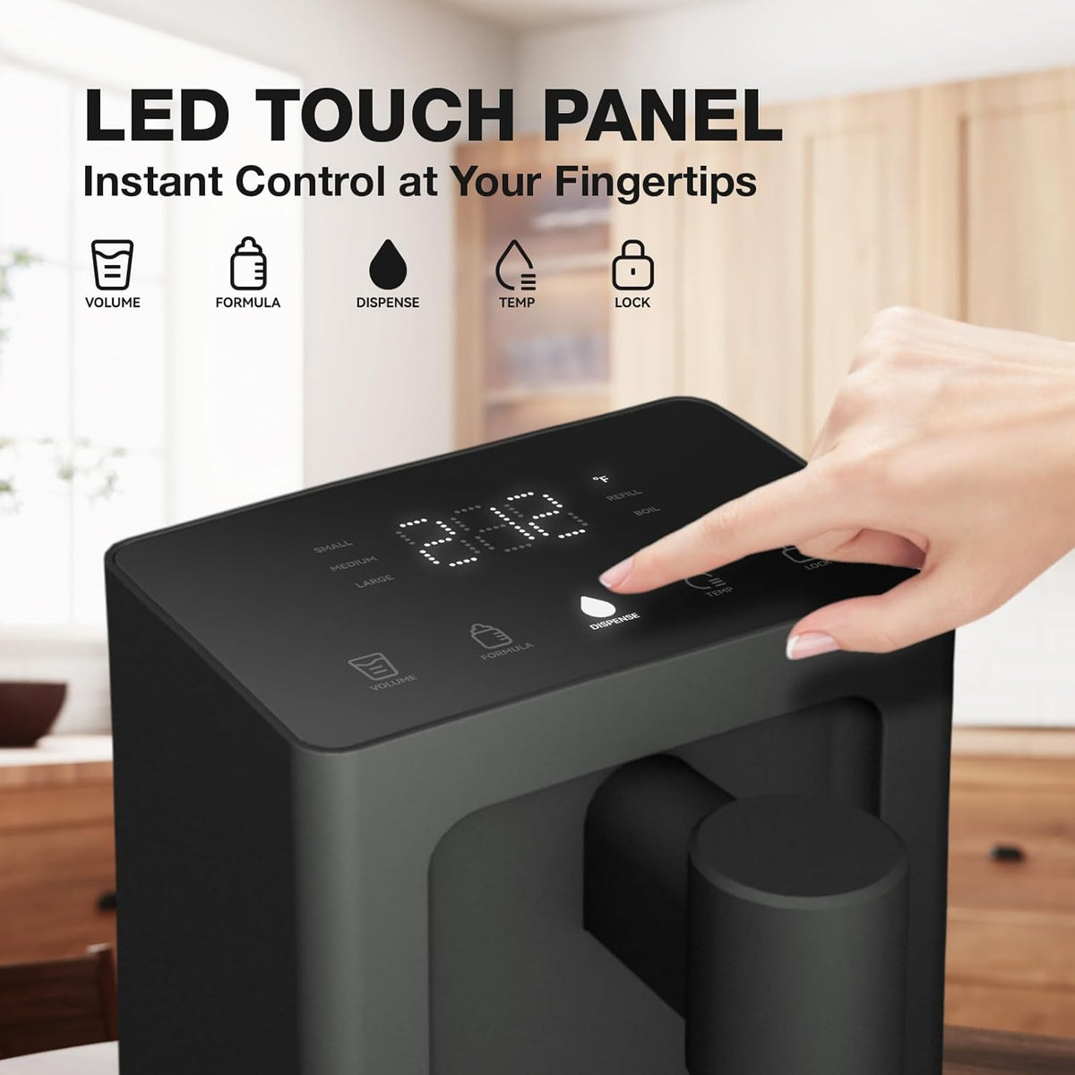 AIRHOP 3L Instant Hot Water Dispenser Countertop 5 Temp 3 Volume Options