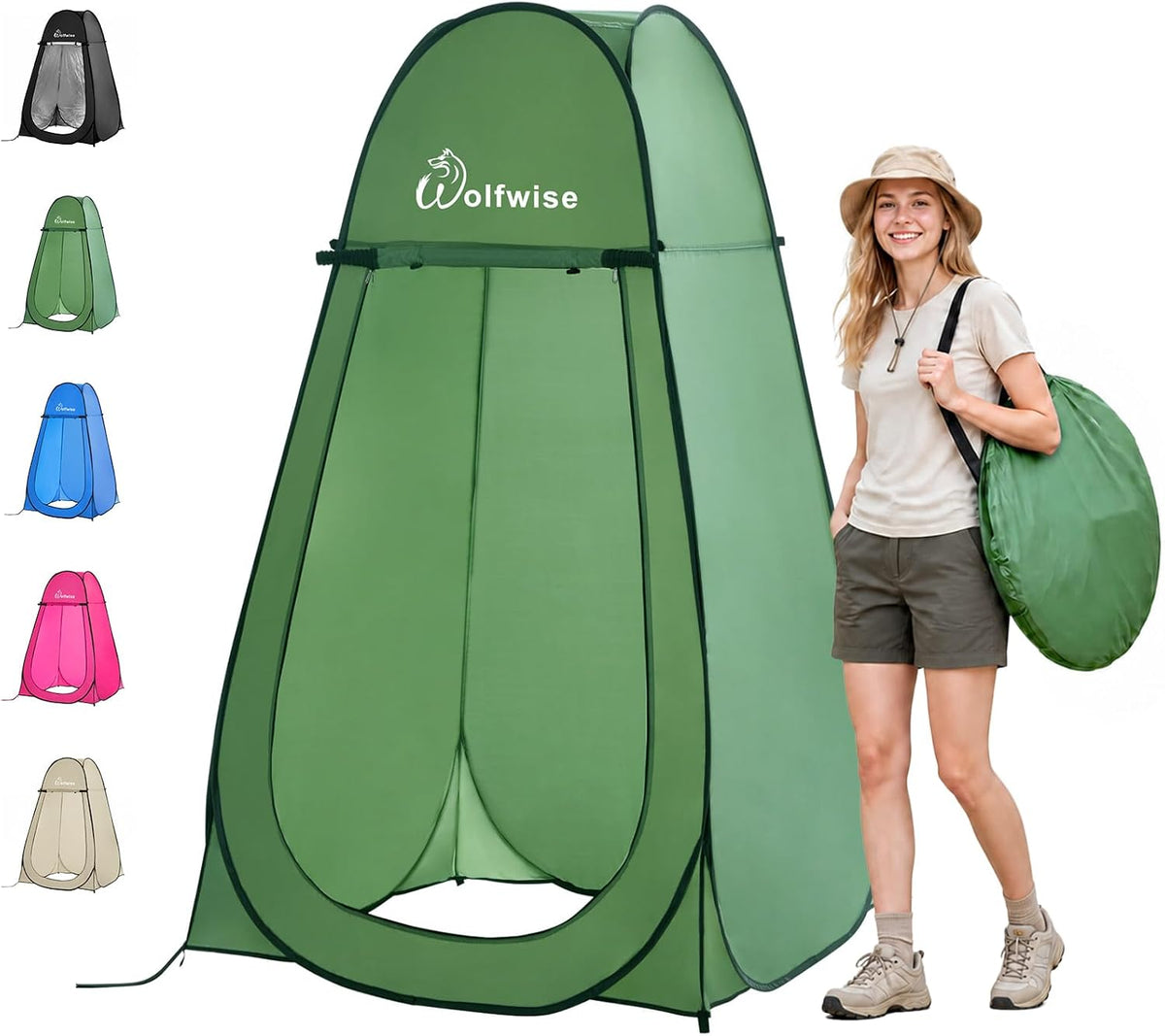 WolfWise Pop Up Shower Tent for Camping Essentials, Compact & Lightweight