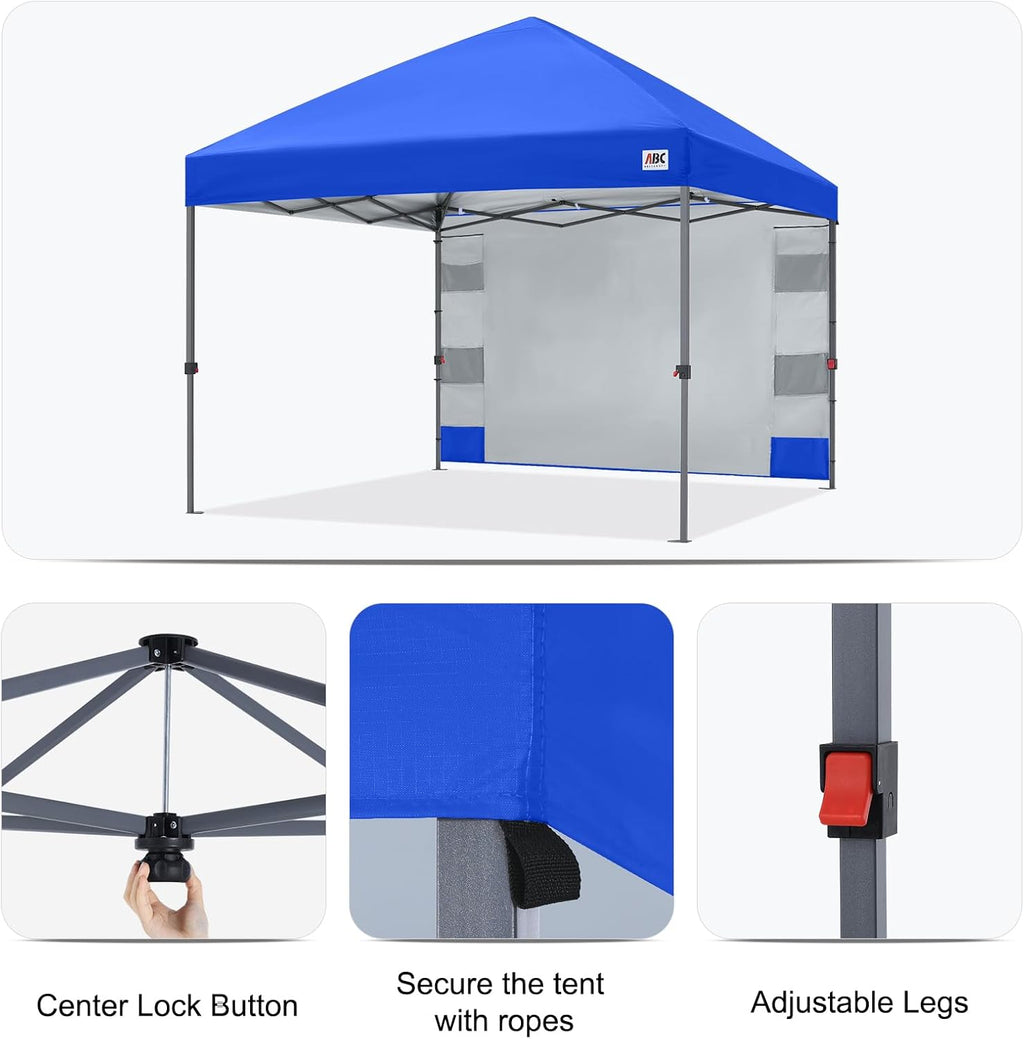 ABCCANOPY 10x10 Pop Up Canopy Tent with Storage Sidewall, Royal Blue