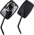 Universal Motorcycle Mirrors - M10 Black Rectangle Handlebar Rearview Mirrors Compatible with Honda Shadow MSX125 Kawasaki Vulcan Z900 Suzuki SV650 Volusia