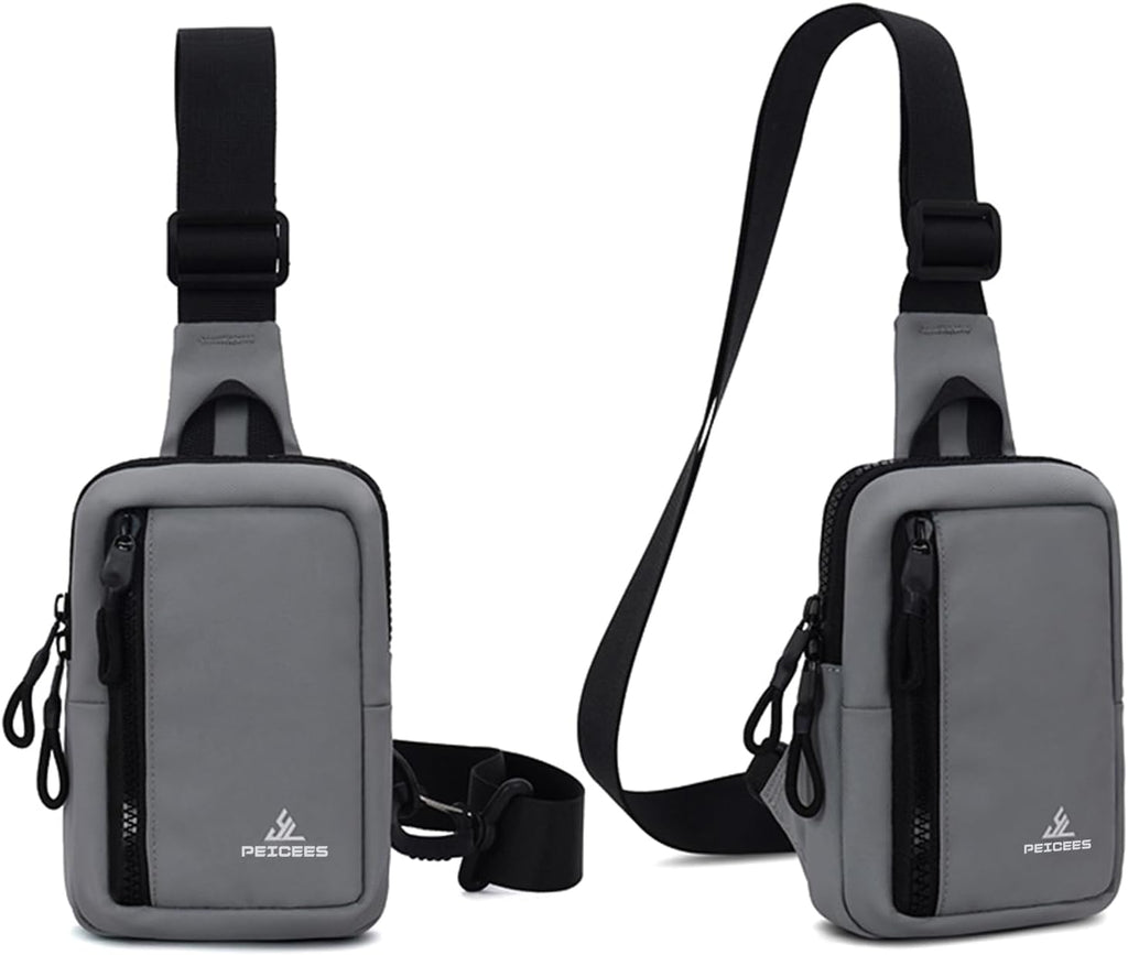 Peicees Small Crossbody Bag for Men Women Mini Sling Bag Travel Running Phone Daypack Cross Body Shoulder Bags with Keyholder