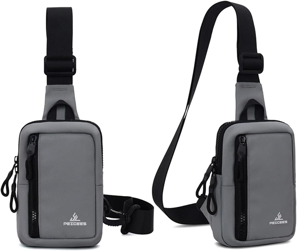 Peicees Small Crossbody Bag for Men Women Mini Sling Bag Travel Running Phone Daypack Cross Body Shoulder Bags with Keyholder