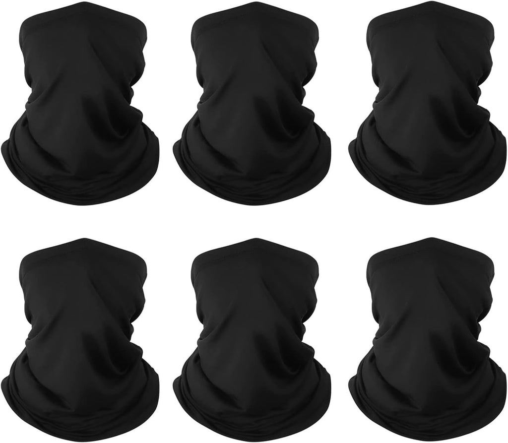 Neck Gaiter Face Mask: 6 Pack Cooling UV Sun Protection Bandana