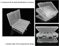 Double-Sided Fishing Lure Hook Tackle Box Visible Hard Plastic Clear Fishing Lure Bait Squid Jig Minnows Hooks Accessory Storage Case Container (Clear-14 Slots)