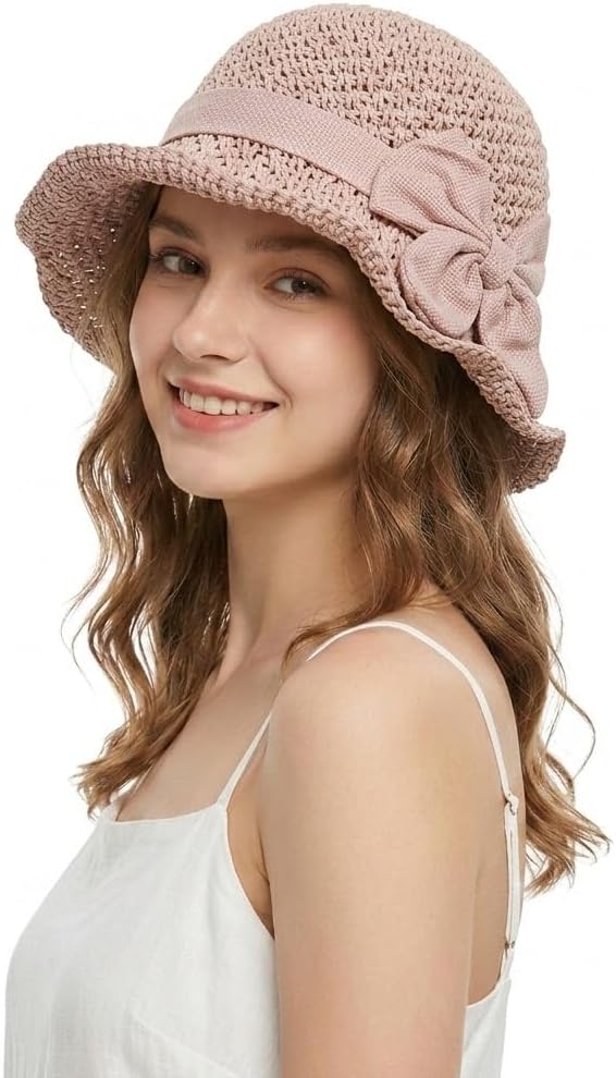 Women's Bowknot Wide Brim Sun Hat – Foldable, 360° Protection UV Protection Breathable Summer Travel Beach Hat