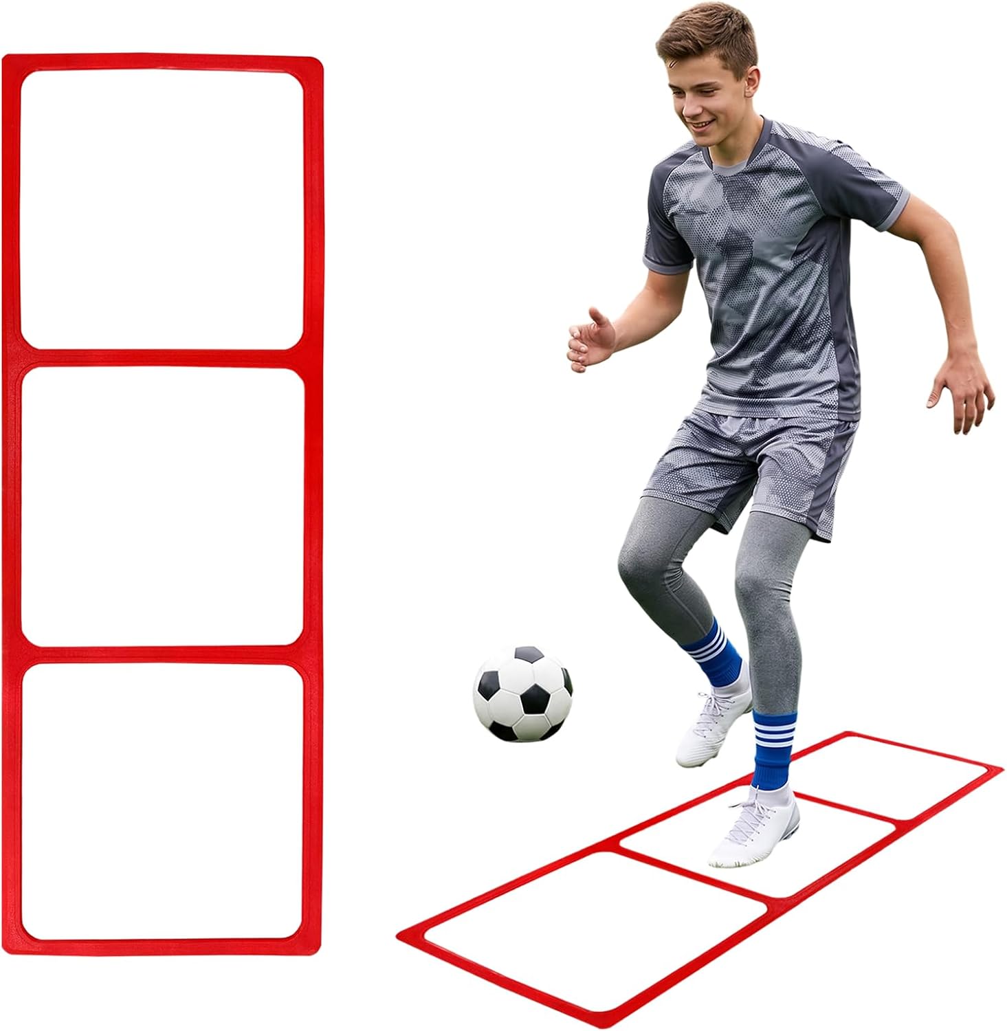 One-Piece Silicone Agile Ladder 1 PC Suitable for Sports & Fitness Step Training Soccer Footwork Practice Street Dance Step Training Auxiliary Kit for Various Indoor and Outdoor Floor Areas