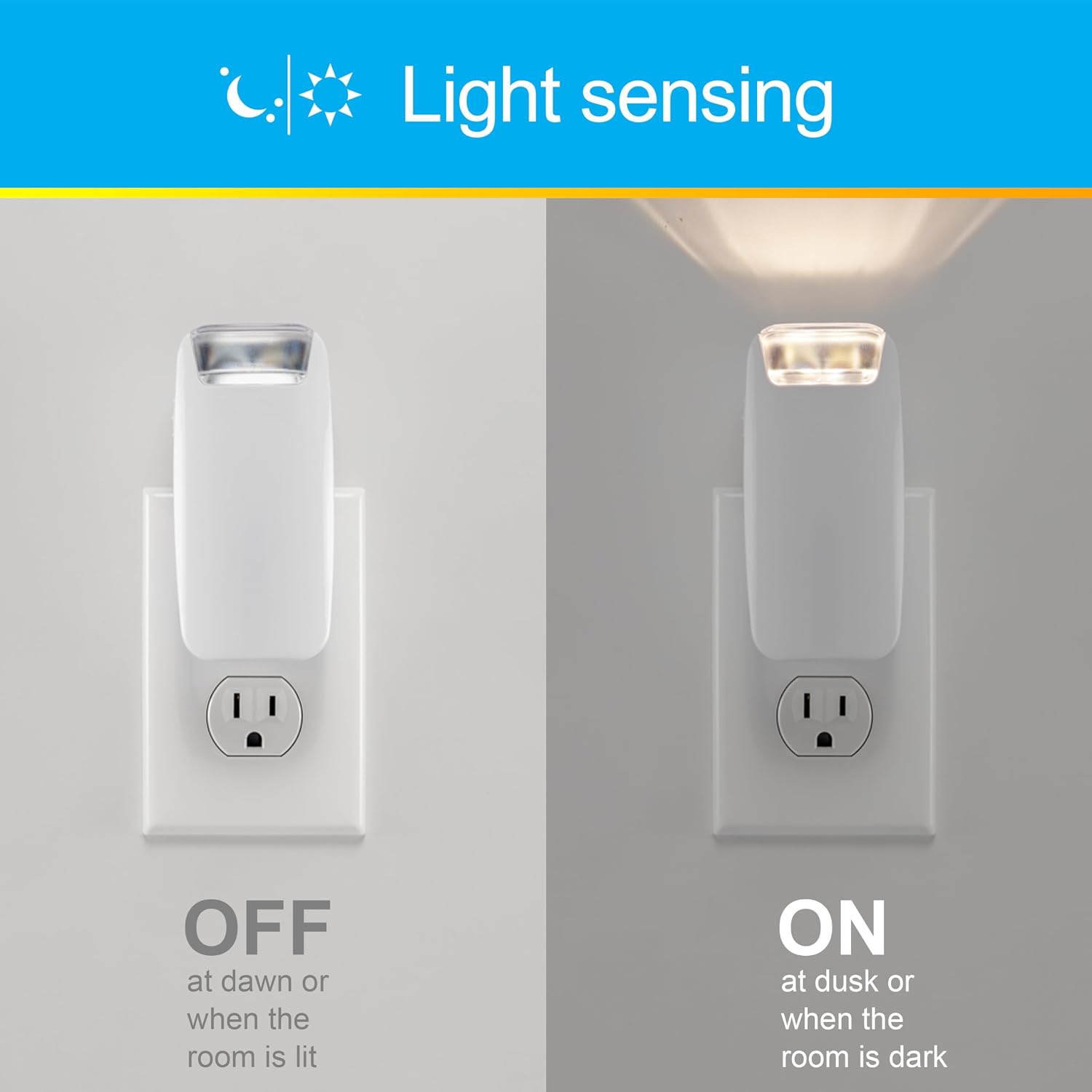 GE Plug in Power Failure Night Light with Dusk to Dawn Sensor, 2 Pack