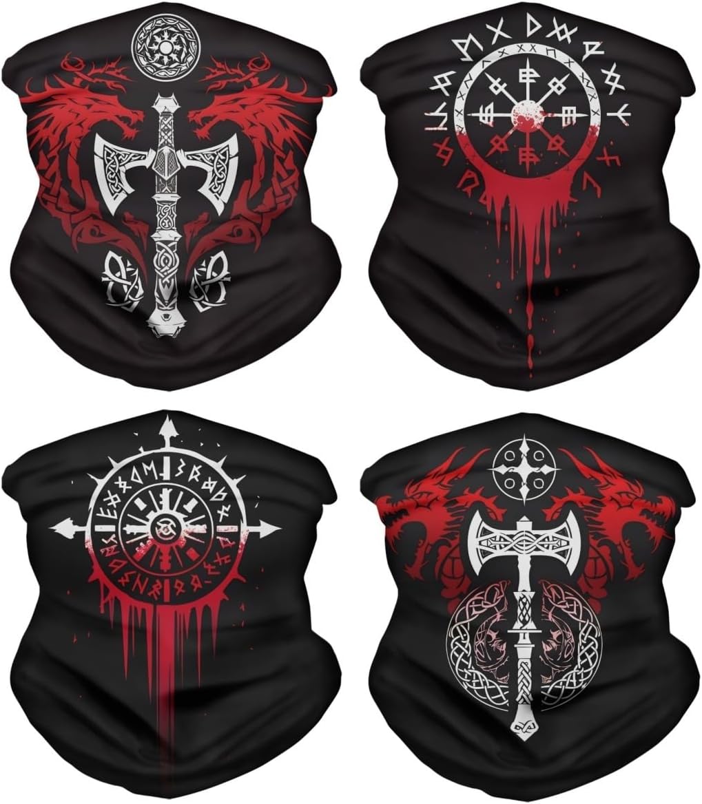 Cool Skull Face Bandanas Sports Casual Headwear Viking Neck Gaiter