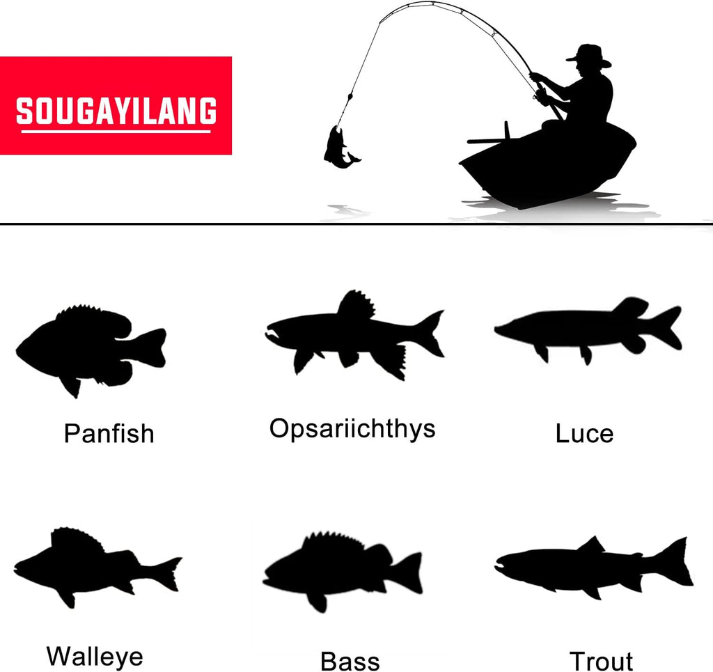Sougayilang Fishing Rod and Reel Combo Set with Telescopic Fishing Pole Fishing Accessories and Carrier Bag for Saltwater Freshwater-2.1M Rod 2000 Reel with Bag