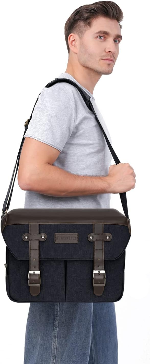 MOSISO Camera Case Crossbody Shoulder Messenger Photography Bag, Black