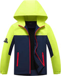 MGEOY Kids Rain Jacket, Waterproof Lightweight Hooded Windbreaker for Boys Girls 4-16Y