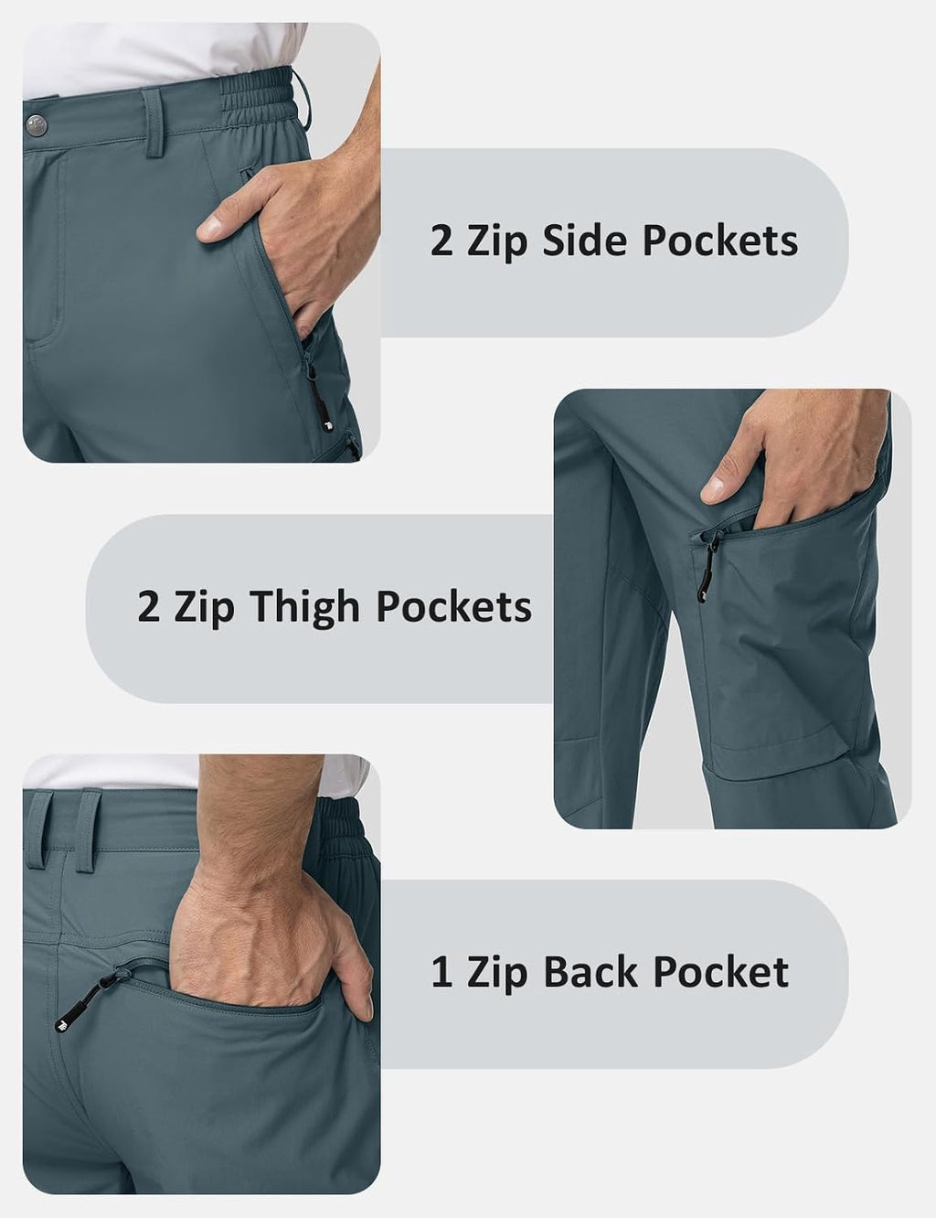TBMPOY Mens Hiking Pants Lightweight Water Resistant Travel Outdoor Fishing
