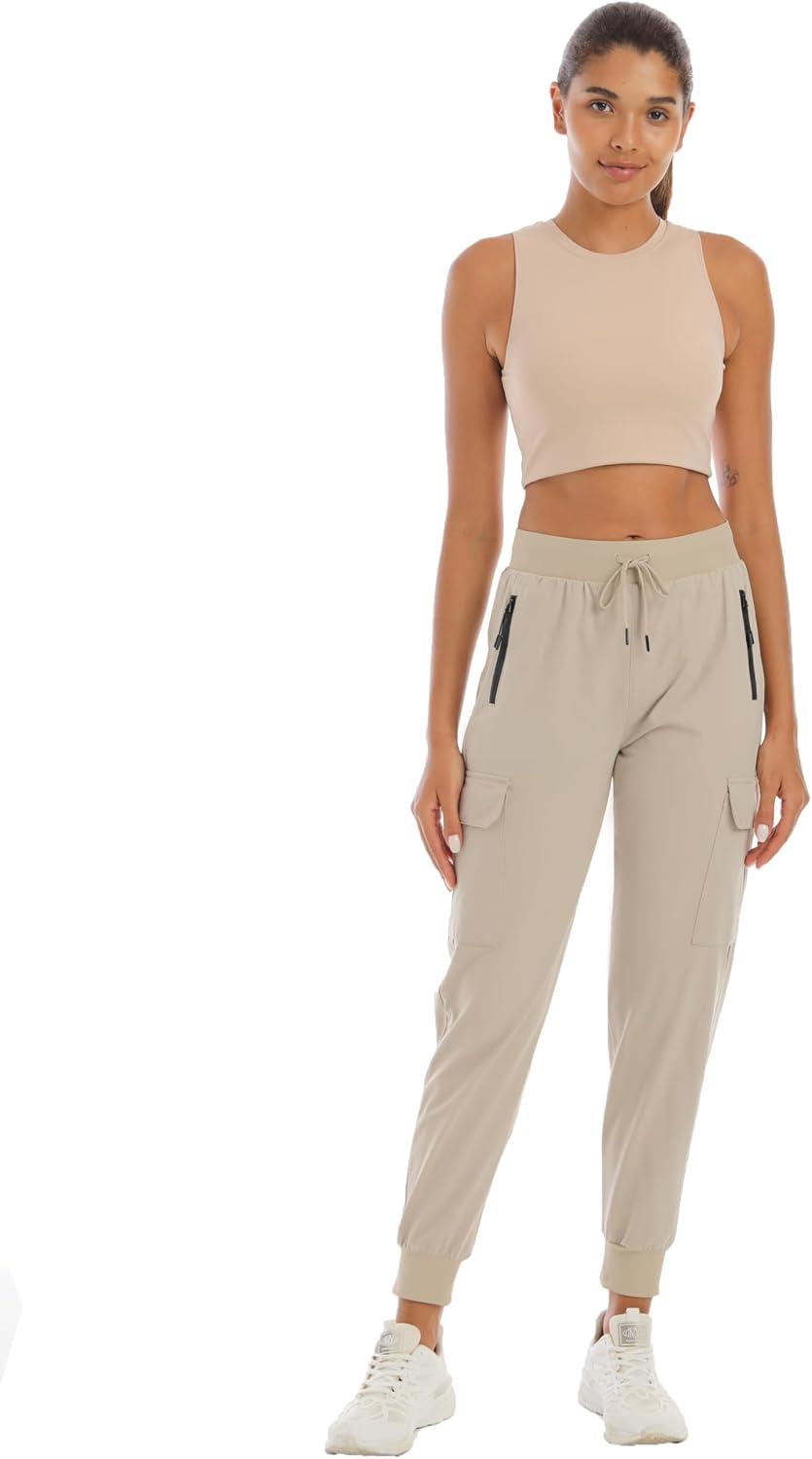 Womens Cargo Hiking Pants with 4 Pockets Lightweight Water Resistant
