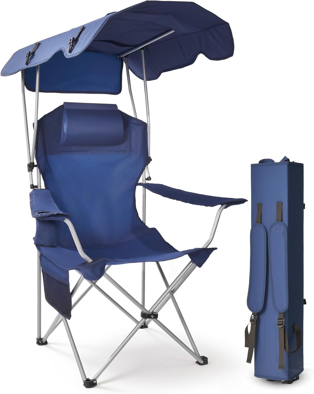 EO Living Oversized Camping Chair with Canopy Shade - 400 LBS Heavy Duty