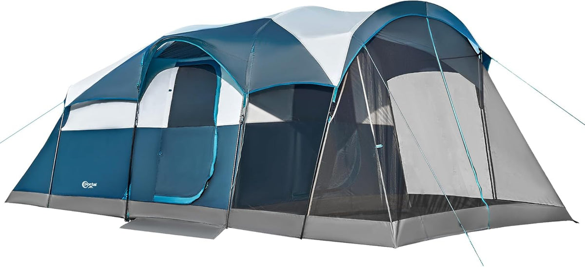 Portal 6/8 Person Instant Tent with Screen Porch, Waterproof Family Camping Tent