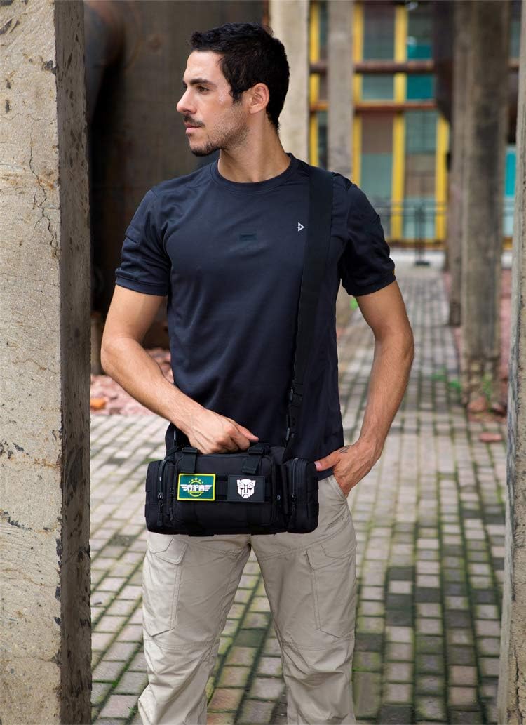 Utility 3P Military Tactical Duffle Waist Bags MOLLE Assault Shoulder Backpack Multifunction EDC Pouches Heavy Duty Fanny Packs (Black)
