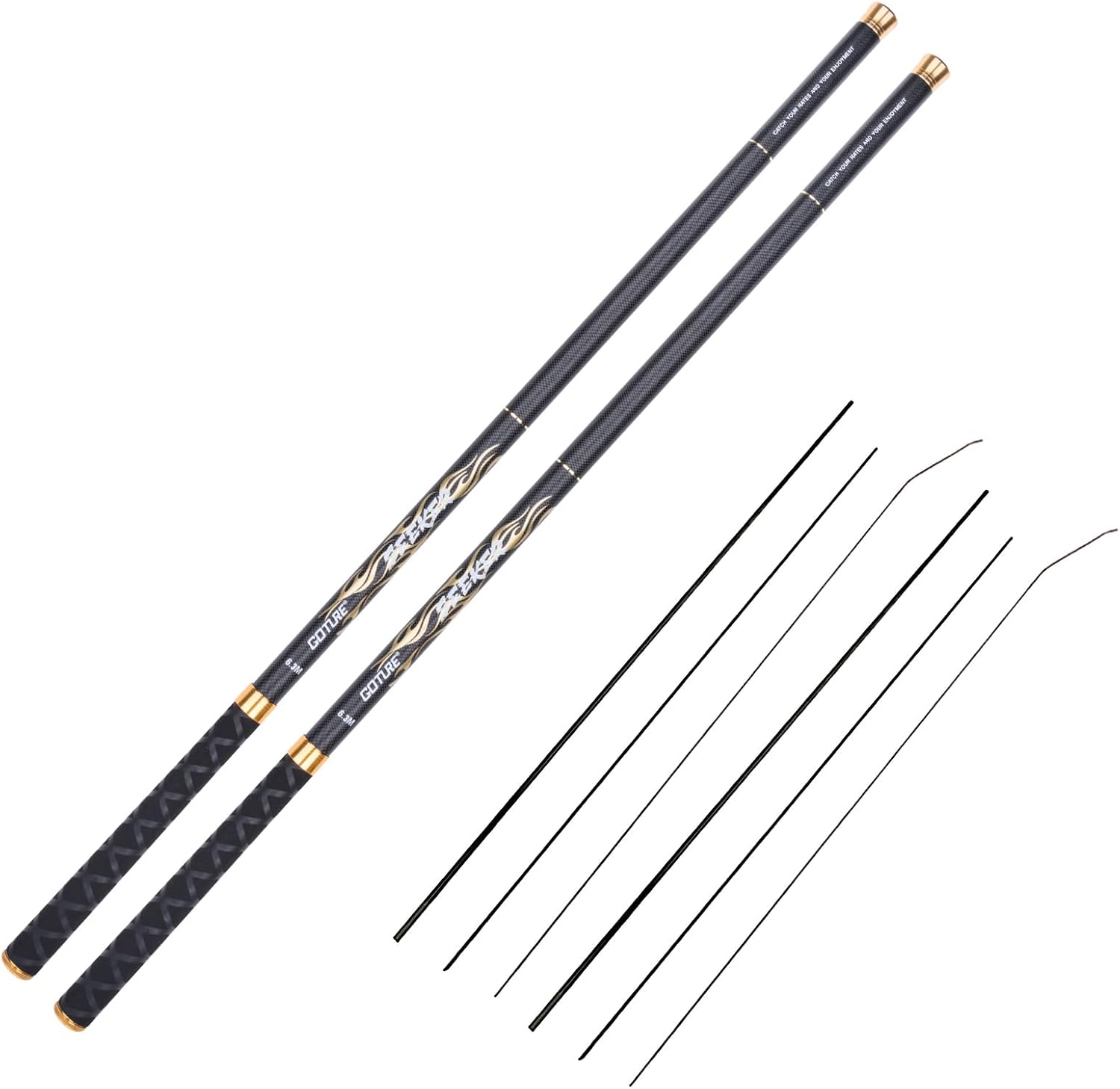 Goture Telescopic Tenkara Fishing RodPortable Hand Fishing Poles 12-24Ft
