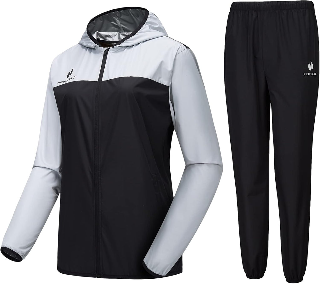 HOTSUIT Sauna Suit for Women Weight Loss Sweat Suits Sauna Jacket Pant Machine Washable Anti Rip for Gym Workout Exercise