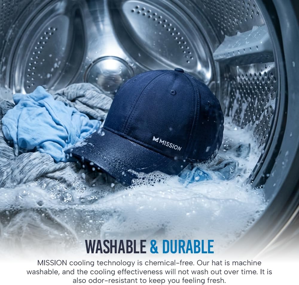MISSION Cooling Vented Performance Hat Unisex Cap for Workouts, Golf & Running, Sweat & Water Activated Technology