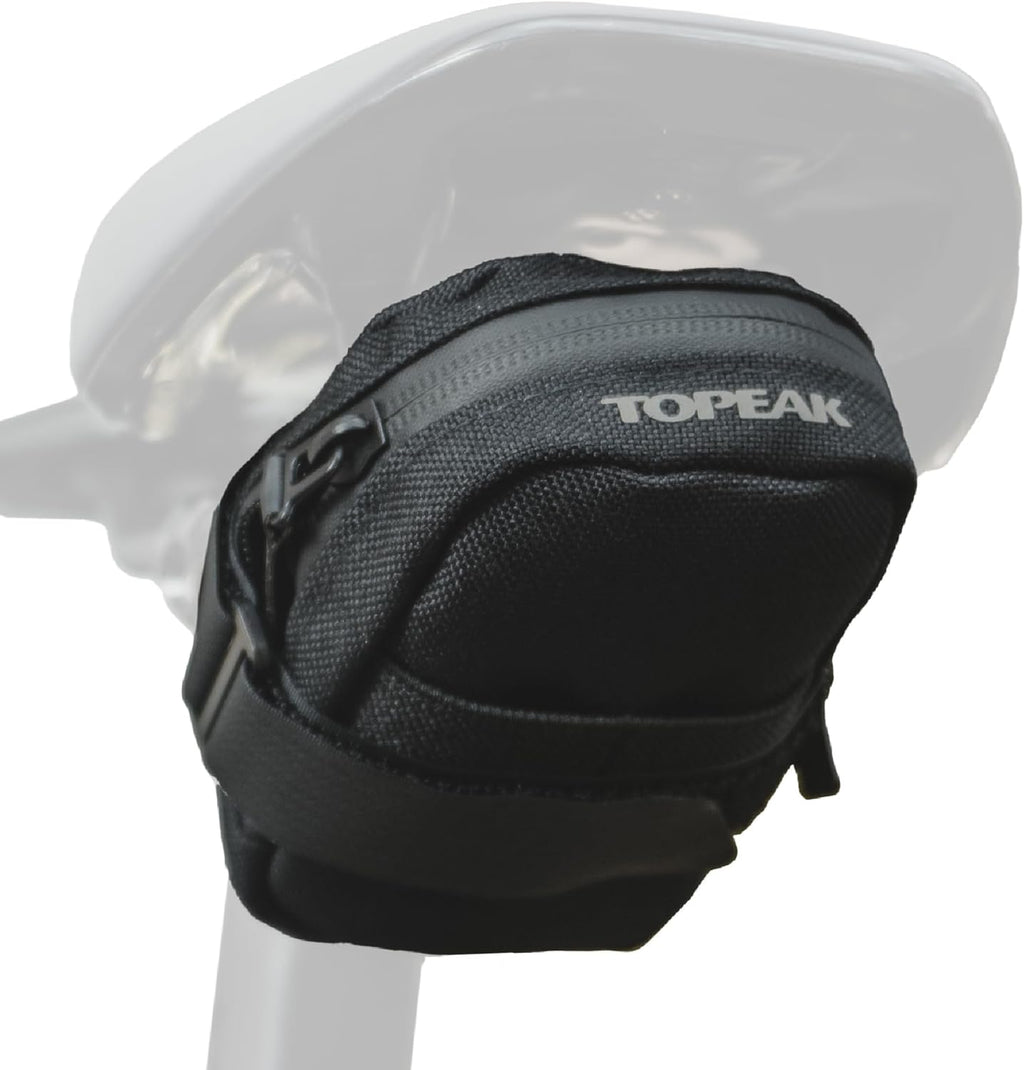 Topeak Elementa Seatbag XS – Compact Under-Saddle Bike Tool Bag in Black with Anti-Slip Fabric, Hook-and-Loop Mount & Durable 1000D Polyester – Discreet 0.2 L Storage for Tube & Levers