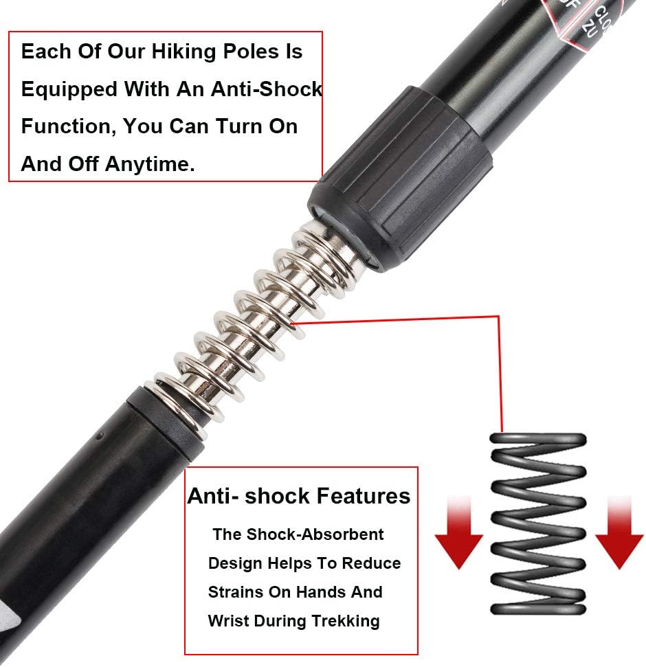 Aihoye Hiking Trekking Poles, 2 Pack Walking Hiking Sticks for Men &Women