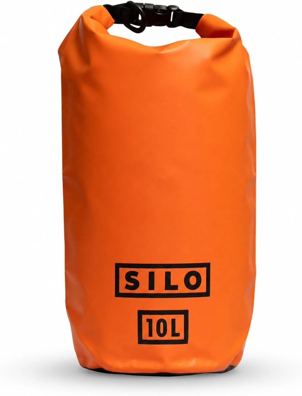 SILO Dry Drop 10L Waterproof Dry Bag - Ultralight Roll-Top Gear Bag for Trail Running, Ultramarathon Crew Drop, Kayaking, SUP, Hiking, Camping, Beach - 500D PVC, Shoulder Strap Orange