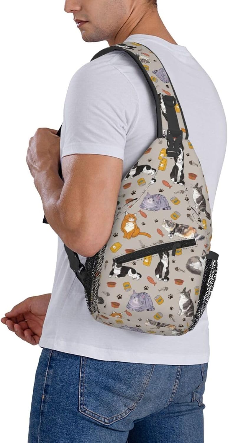 Sling Daypacks,adjustable Rope Crossbody One Shoulder Bag Travel Hiking Cycling for Men Women Gift…