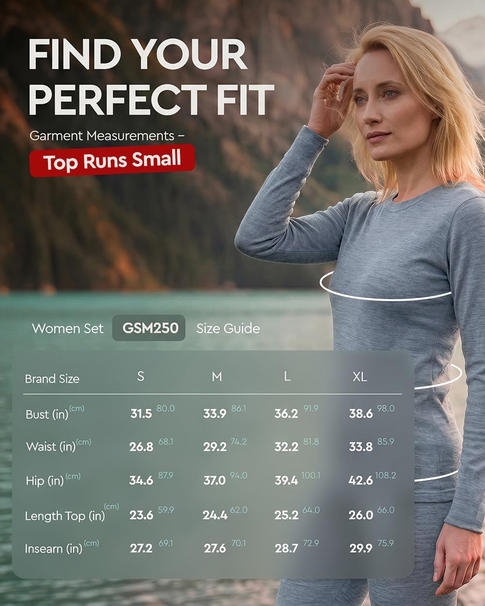 100% Merino Wool Base Layer Set Women - Thermal Underwear Long Johns PJs
