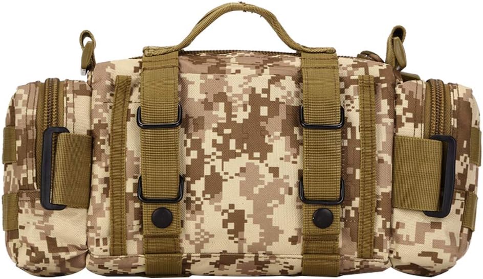 Utility 3P Military Tactical Duffle Waist Bags MOLLE Assault Shoulder Backpack Multifunction EDC Pouches Heavy Duty Fanny Packs (Desert camouflage)