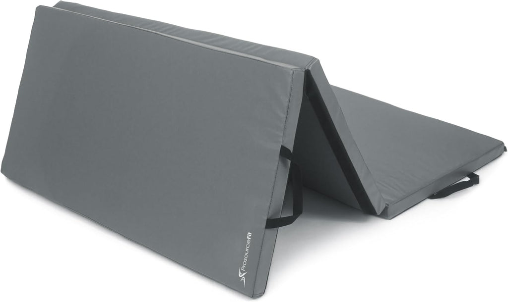 ProsourceFit Tri-Fold Folding Thick Exercise Mat with Carrying Handles for Tumbling, Martial Arts, Gymnastics, Stretching, Core Workouts