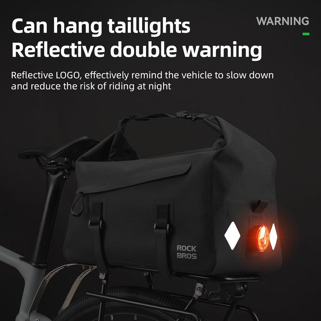 ROCKBROS Waterproof Bike Bags 16L Rear Rack Trunk Bag with Shoulder Strap