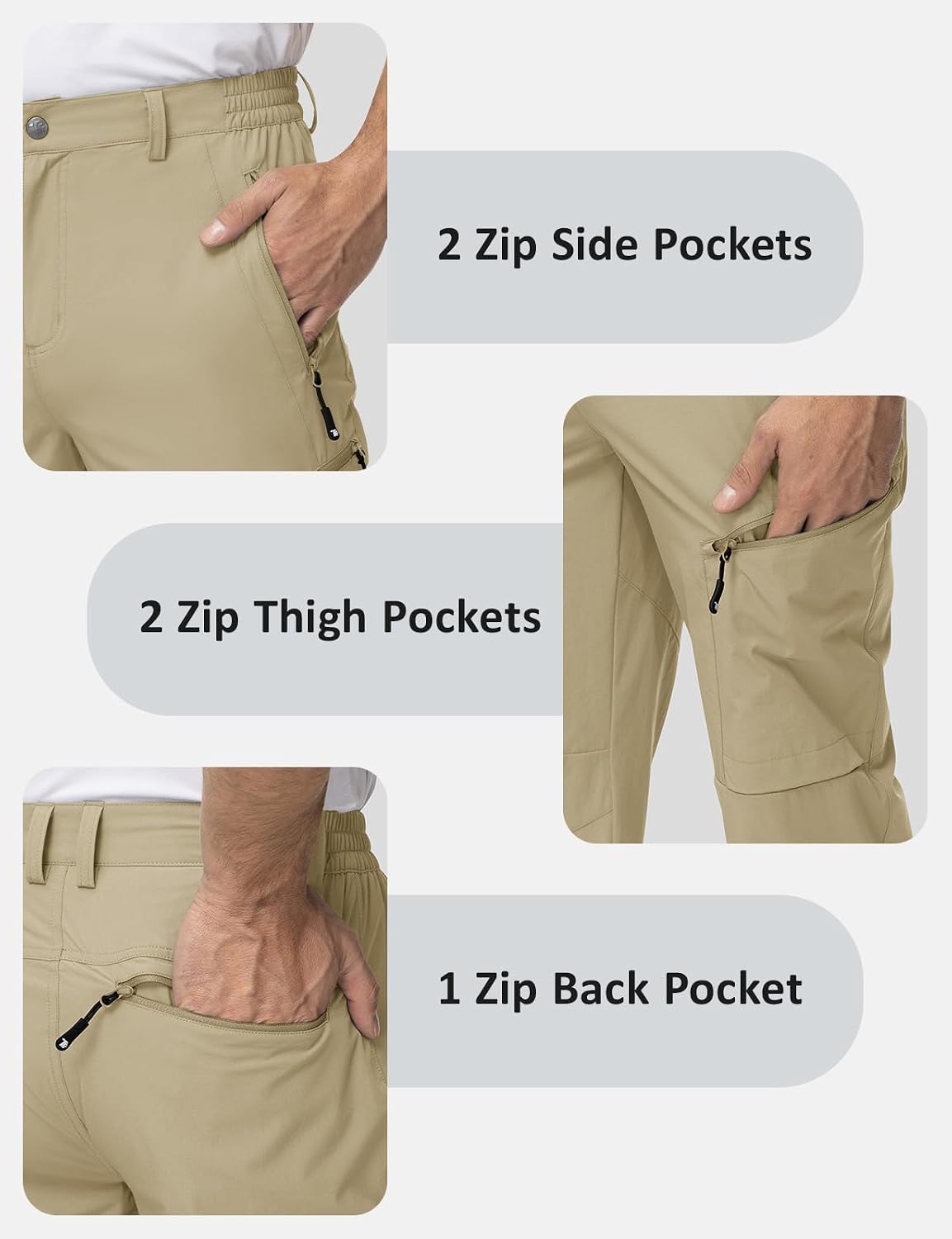 TBMPOY Mens Hiking Pants Lightweight Water Resistant Travel Outdoor Fishing