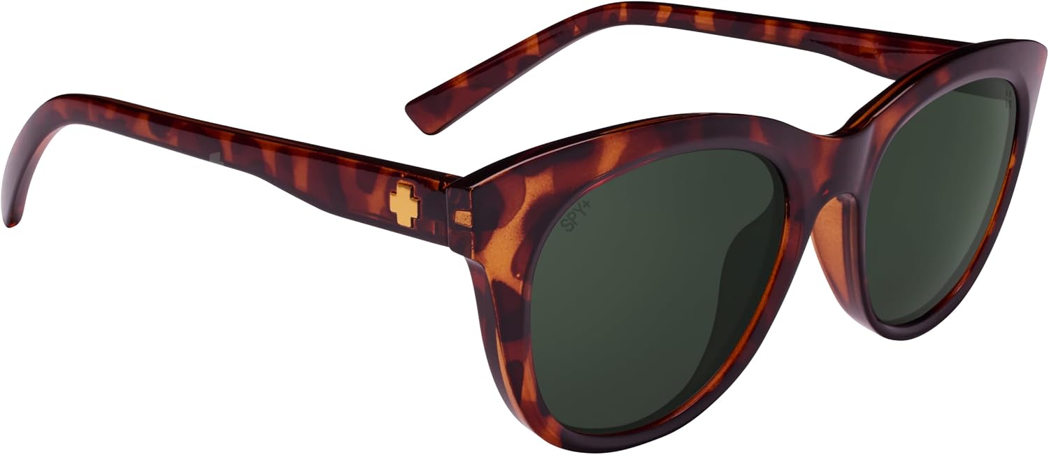 Spy Optic Boundless, Round Cat-Eye Sunglasses, Color and Contrast Enhancing Lenses