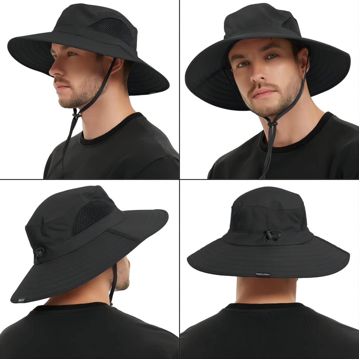 Wide Brim Sun Bucket Hat, Waterproof Boonie Hat for Men & Women