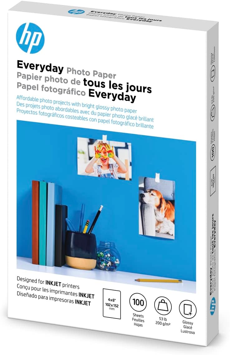 HP Everyday Photo Paper, Glossy, 4x6 in, 100 sheets (CR759A)