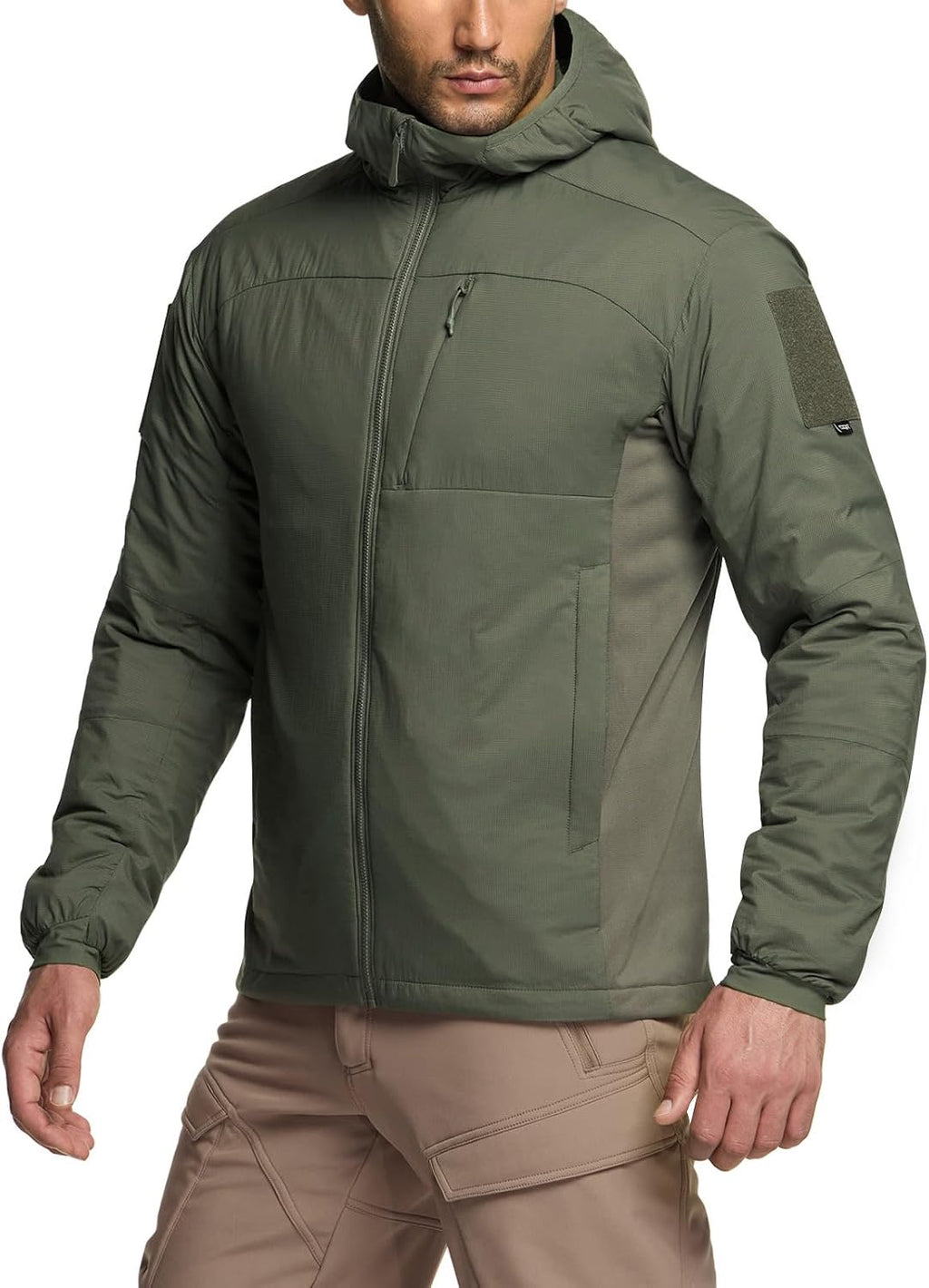 CQR Men's Lightweight Warm Insulated Jacket, Windproof Water Resistant Winter Active Coat for Hiking Work Outdoor Tactical