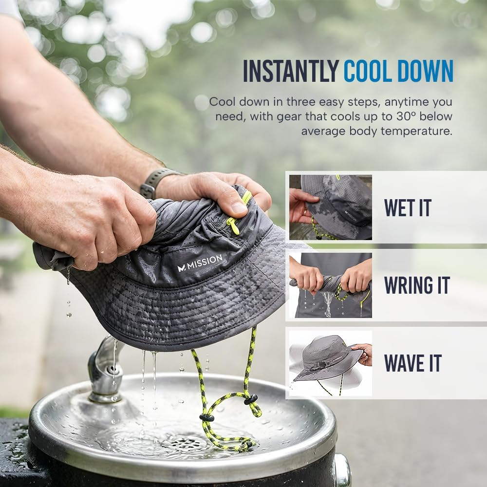 MISSION Cooling Anywhere Boonie Hat - Unisex Wide-Brim Hat for Men & Women - Cools Up to 2 Hours - UPF 50 Sun Protection