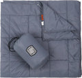 Multifunctional Camping Blanket, Ultralight Wearable Travel Blanket,Indoor Sofa Blanket，Outdoor Portable nap Blanket，Camping Quilt with Snap Buttons for Outdoor Hiking,Camping -Gray