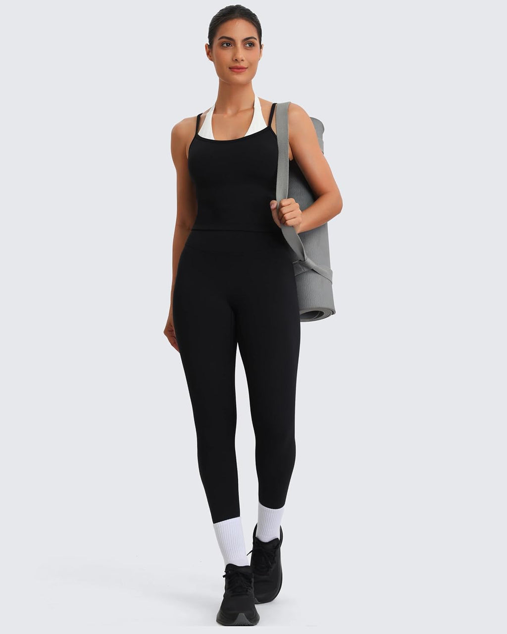 Aoxjox Women's Dual Core Bra & Tank Top Separable 2-Piece Set