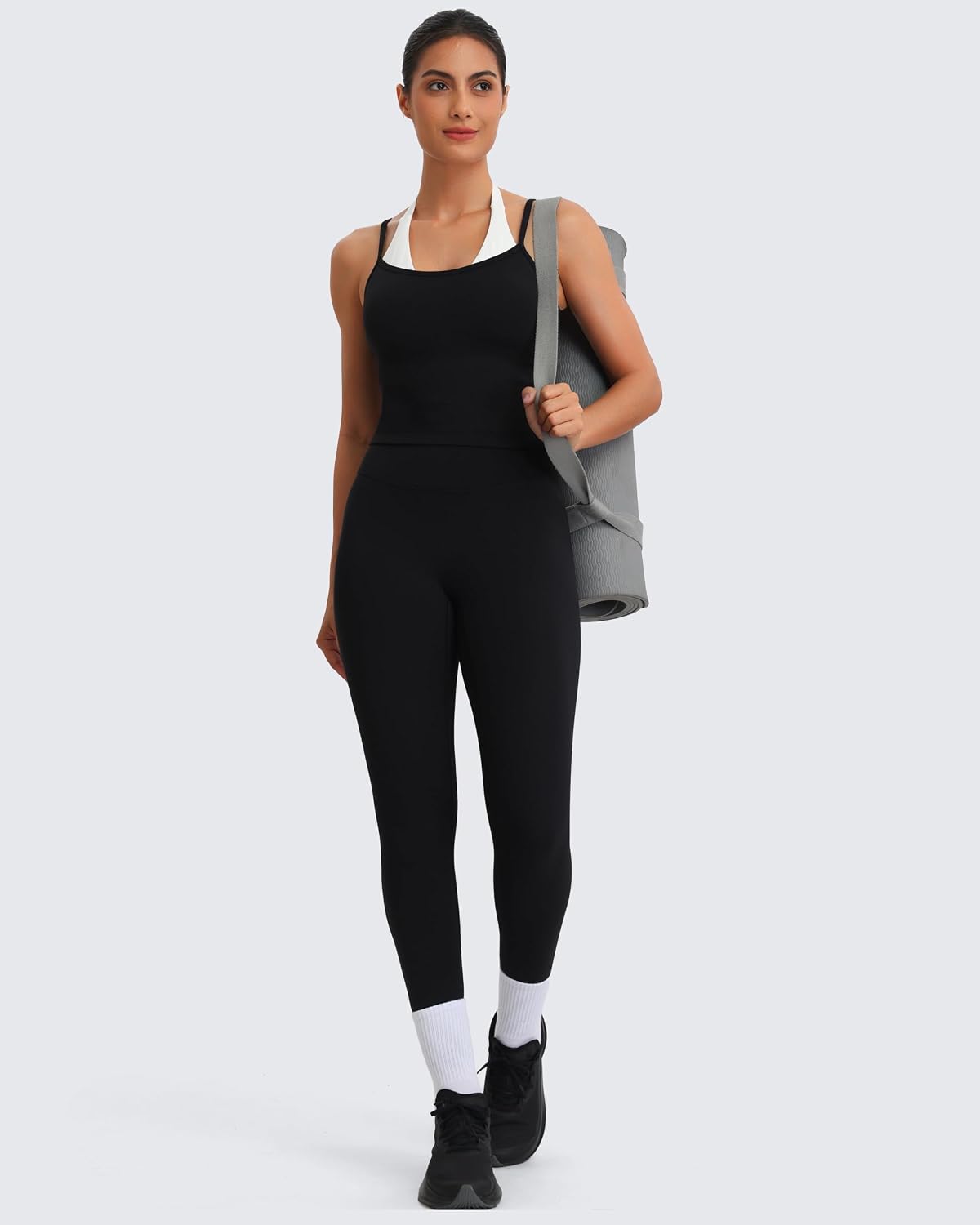 Aoxjox Women's Dual Core Bra & Tank Top Separable 2-Piece Set