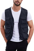 Gihuo Mens Fishing vest for Safari Utility Cargo with Pockets