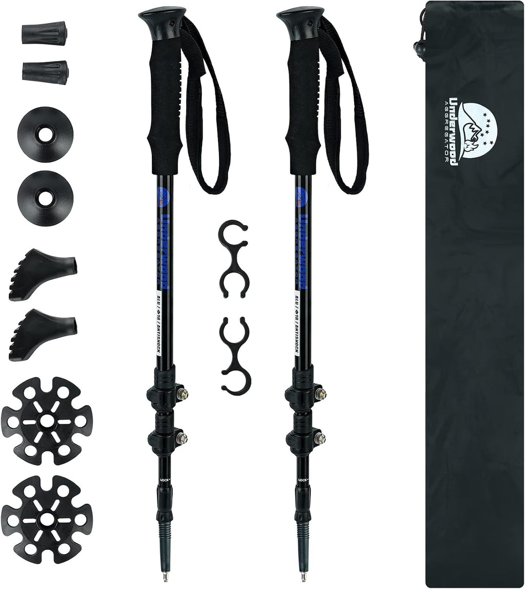Trekking Poles Collapsible Hiking Poles, Lightweight Aluminum Hiking Sticks