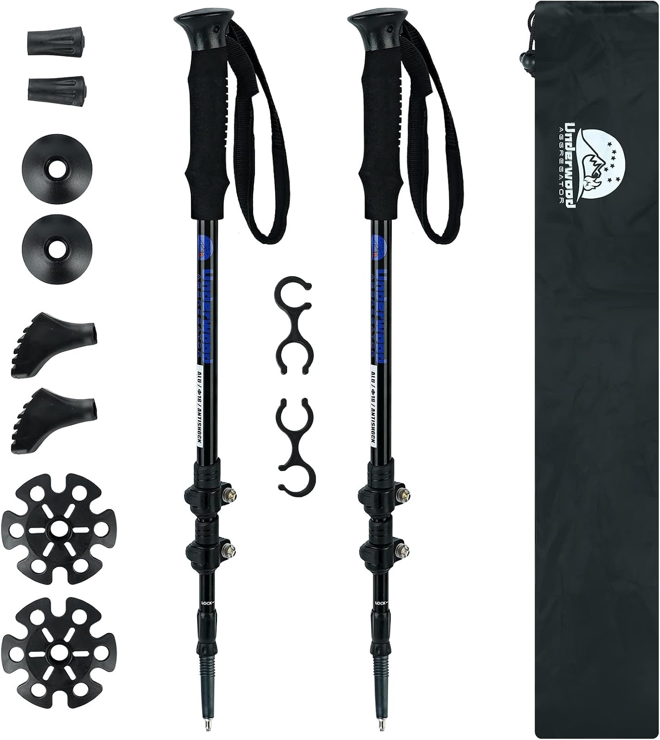 Trekking Poles Collapsible Hiking Poles, Lightweight Aluminum Hiking Sticks