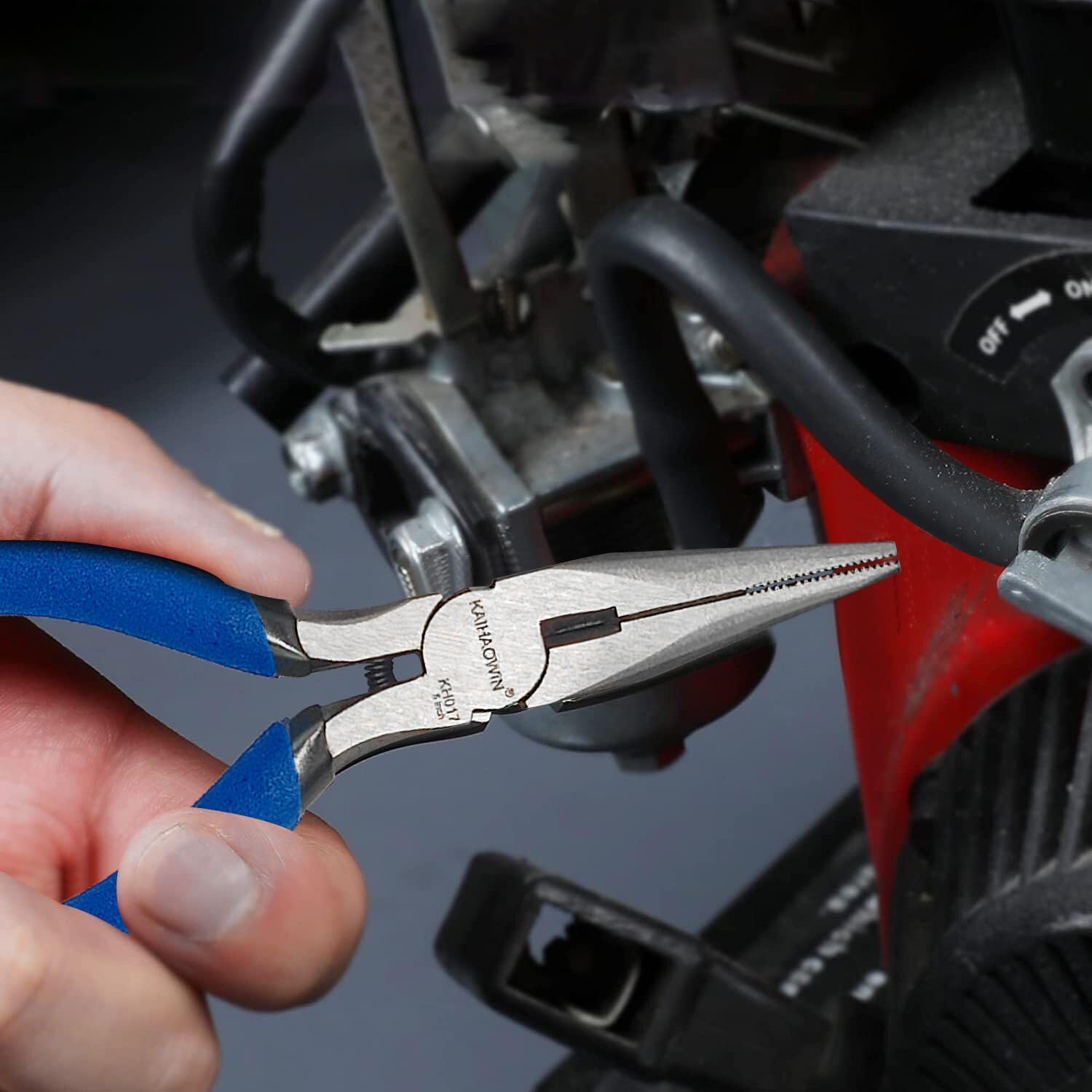 KAIHAOWIN 5" Mini Needle Nose Pliers - 10 Pack, Small Precision Pliers Set for Jewelry Making & Crafts, Spring Loaded Long Nose Pliers with Wire Cutter, Rustless High Carbon Steel for Bulk Projects