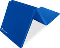ProsourceFit Tri-Fold Folding Thick Exercise Mat 6’x2’ with Carrying Handles for MMA, Gymnastics Core Workouts, Blue